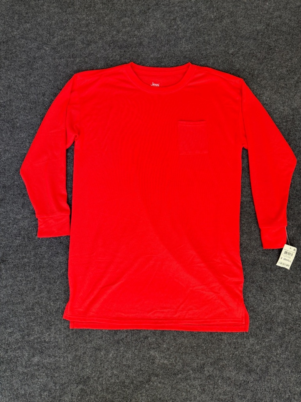 Jenni Intimates Long Sleeve Pocket Top — Size XS | NWT